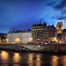 Quai de Seine à Paris de nuit